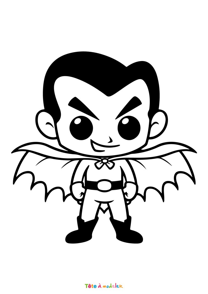 Coloriage d'un vampire mignon