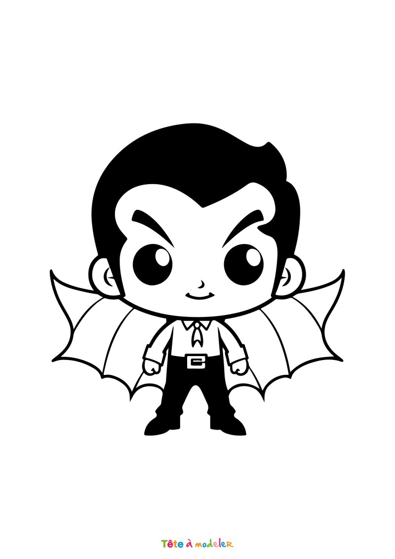 Coloriage d'un vampire maternelle