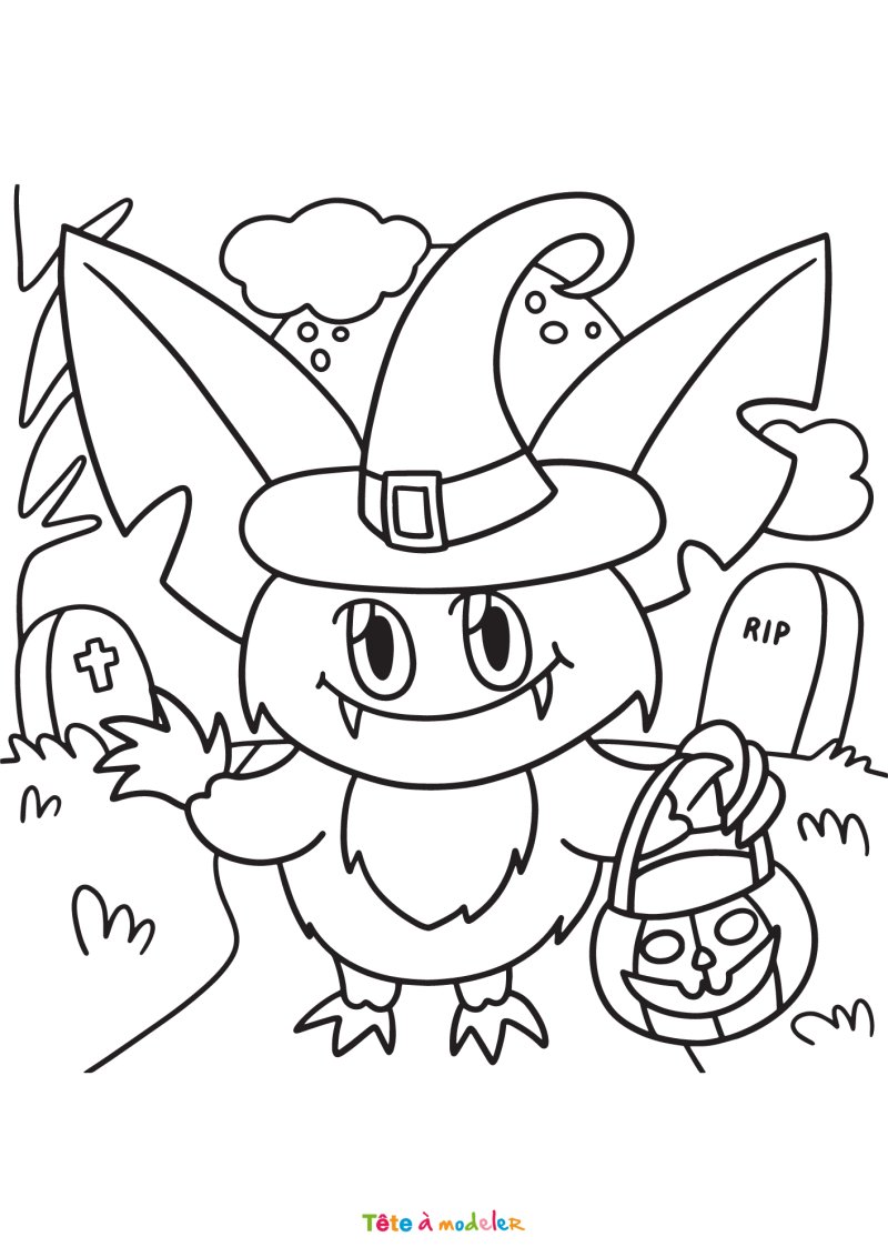 Coloriage d'un vampire rigolo