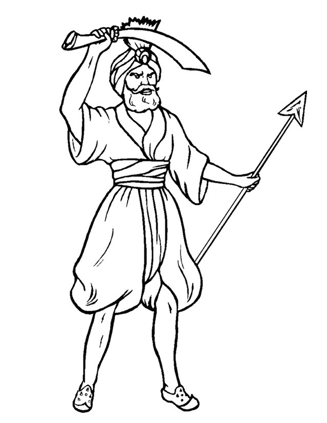Coloriage d'un voleur d'Aladdin
