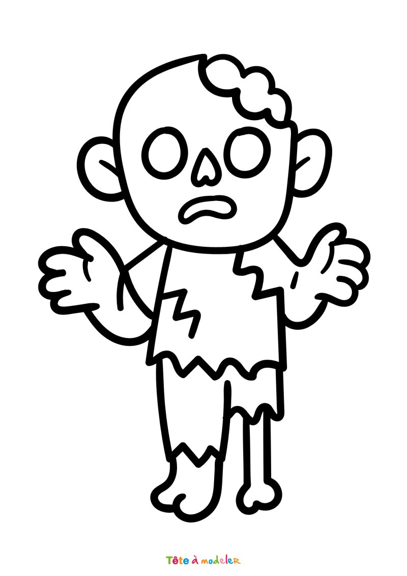 Coloriage d'un zombie à imprimer