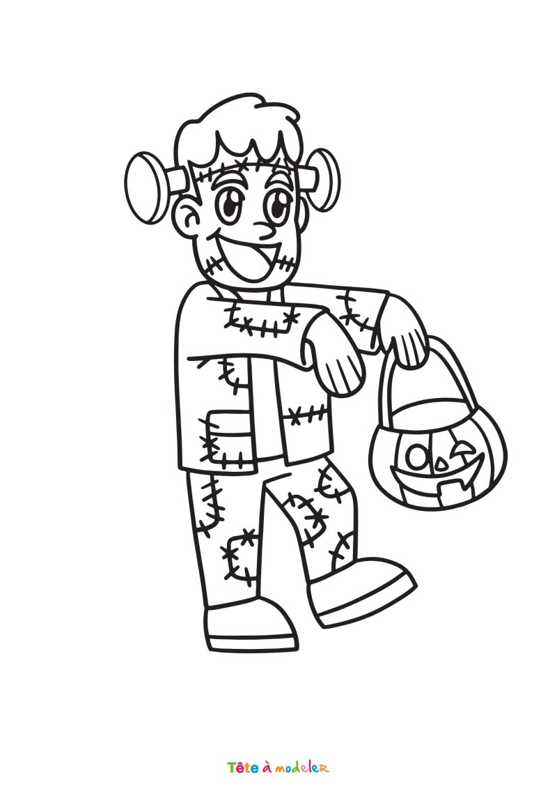 Coloriage d'un zombie gratuit