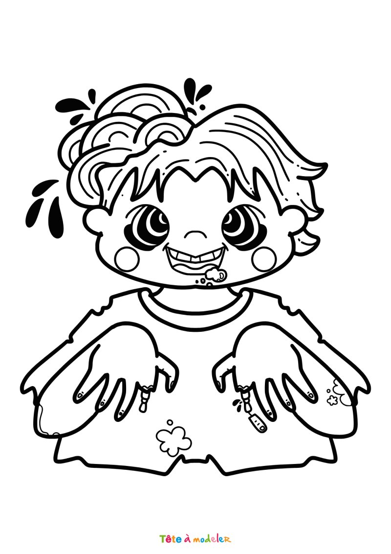 Coloriage d'un zombie marrant