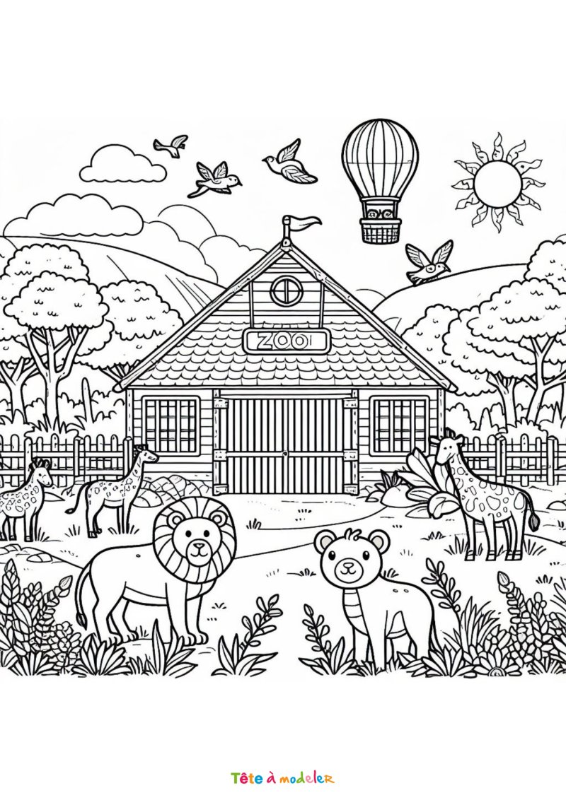 Coloriage d'un zoo amusant