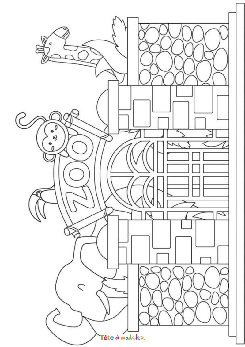 Coloriage d'un zoo mignon