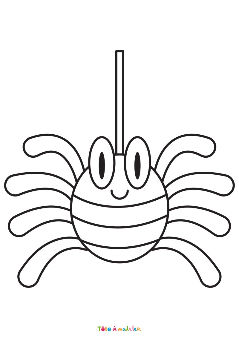 Coloriage d'une araignée maternelle