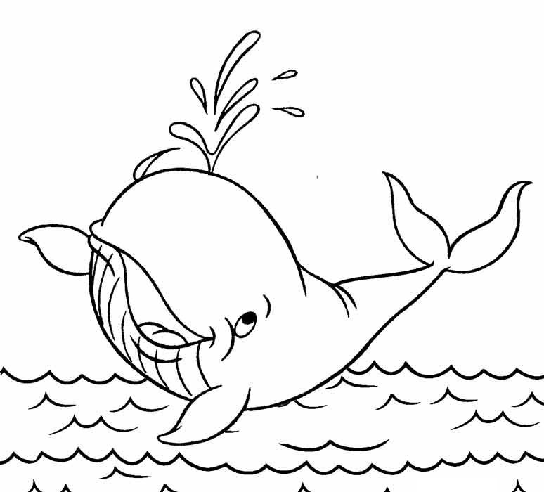 Coloriage d'une baleine qui saute