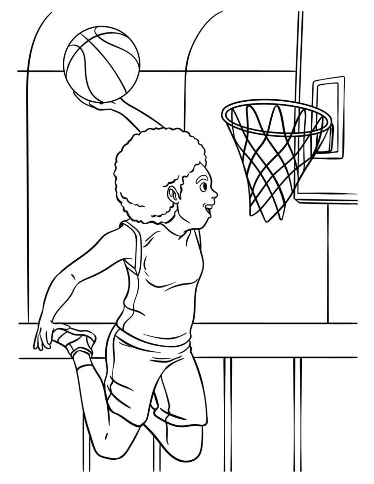 Coloriage d'une basketteuse