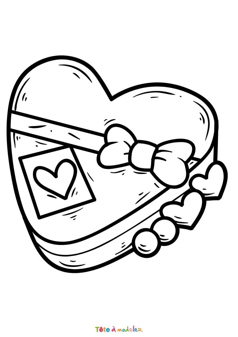 Coloriage d'une boîte en coeur