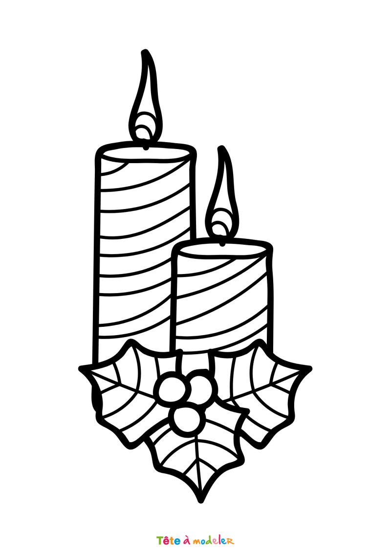 Coloriage d'une bougie en PDF