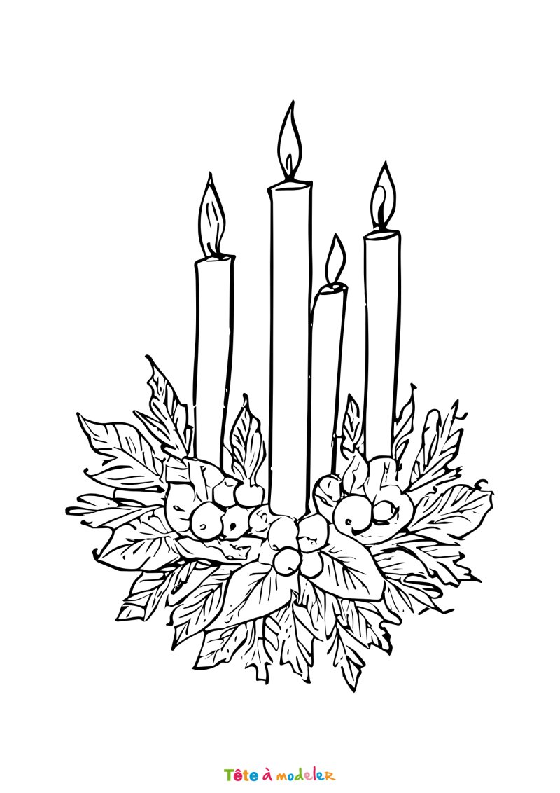Coloriage d'une bougie gratuit