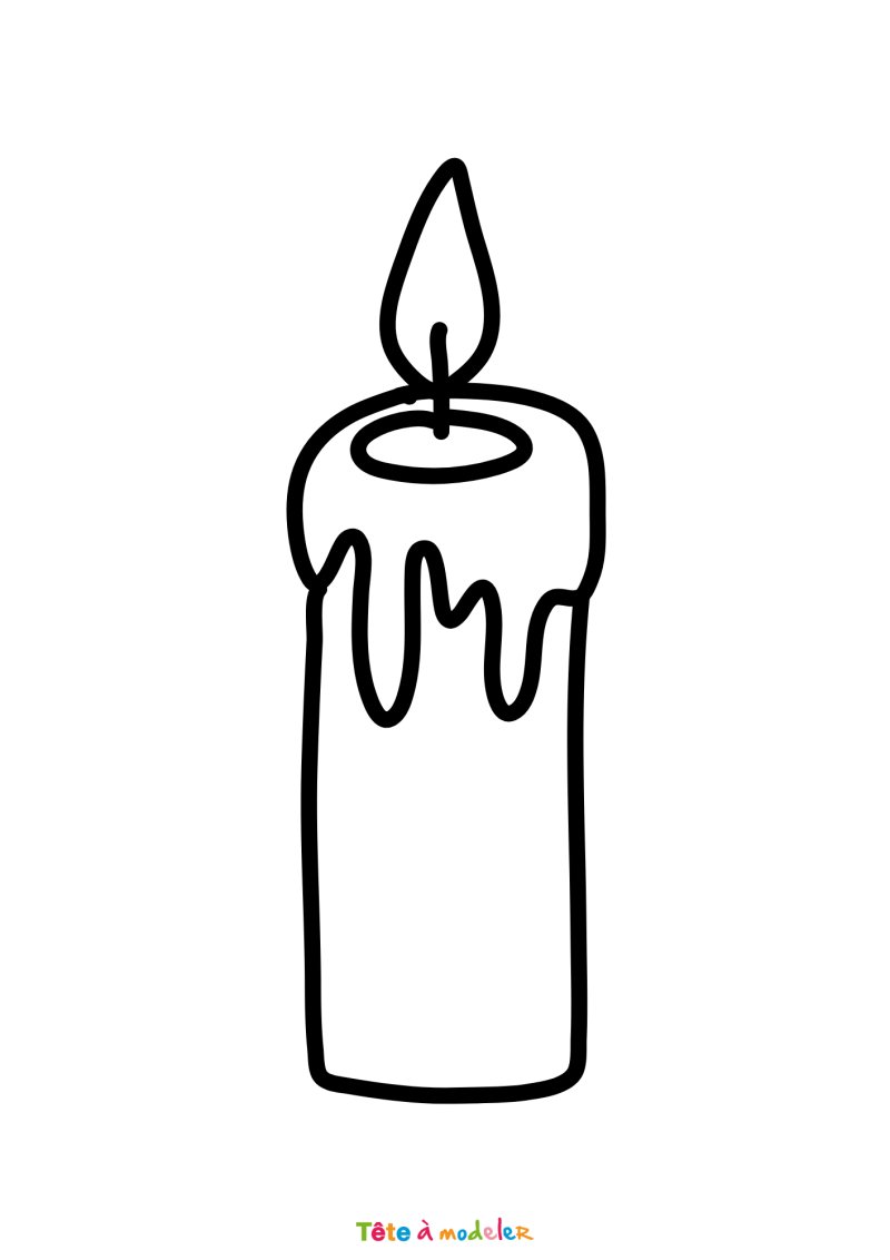Coloriage d'une bougie pour les maternelles