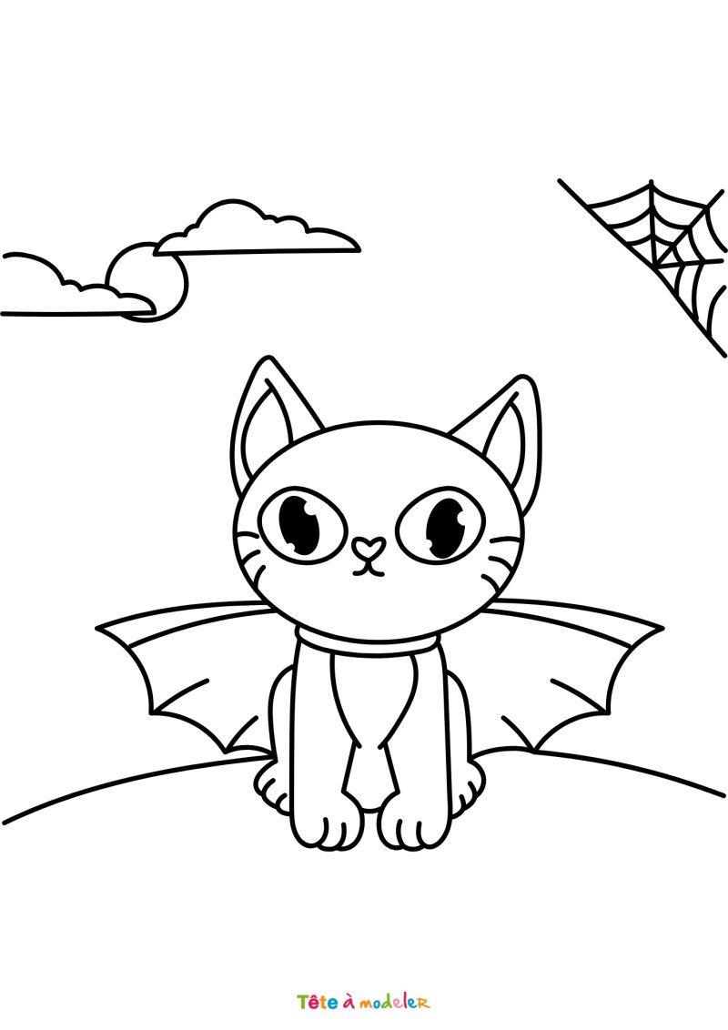 Coloriage d'une chauve-souris gratuit