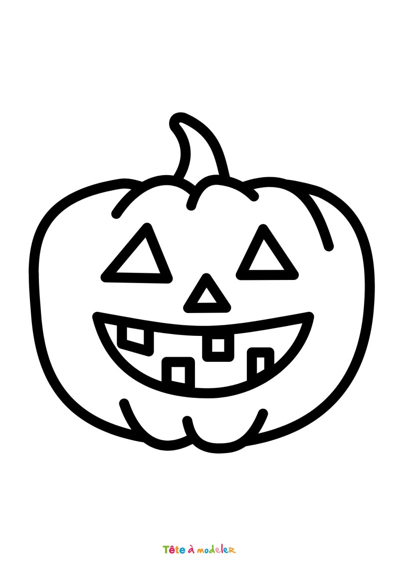 Coloriage d'une citrouille à télécharger