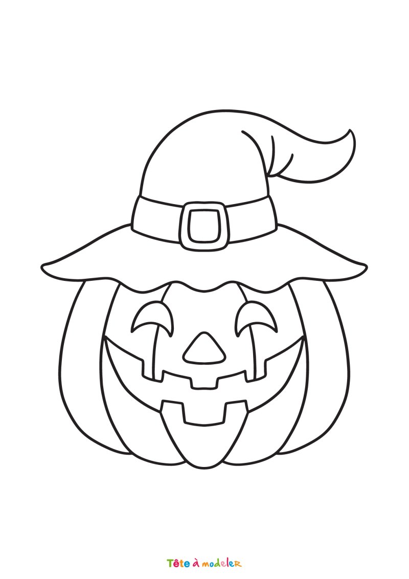 Coloriage d'une citrouille en pdf