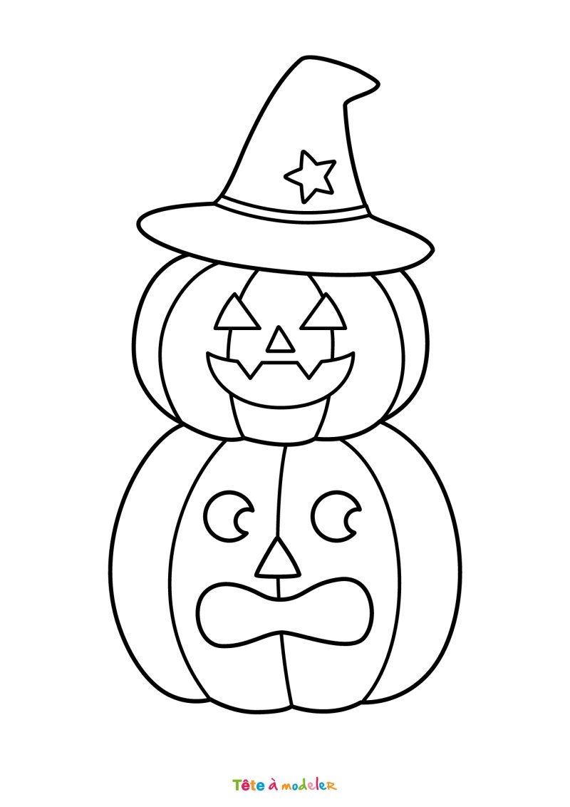 Coloriage d'une citrouille rigolote