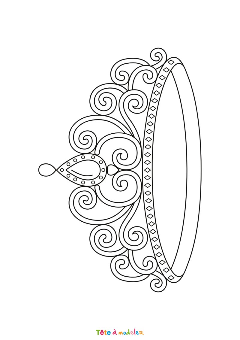 Coloriage d'une couronne de princesse