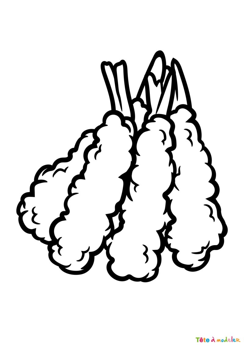Coloriage d'une crevette Tempura