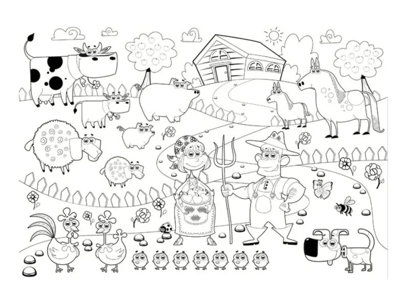 Coloriage d'une ferme
