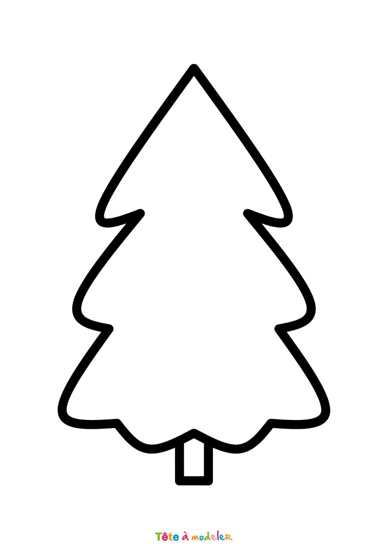 Coloriage d'une forme de sapin de Noël