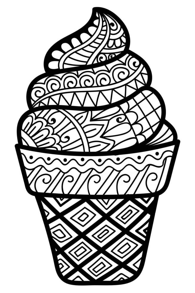 Coloriage d'une glace façon mandala
