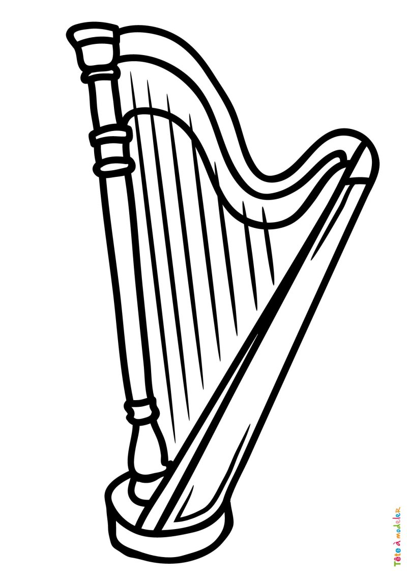 Coloriage d'une harpe