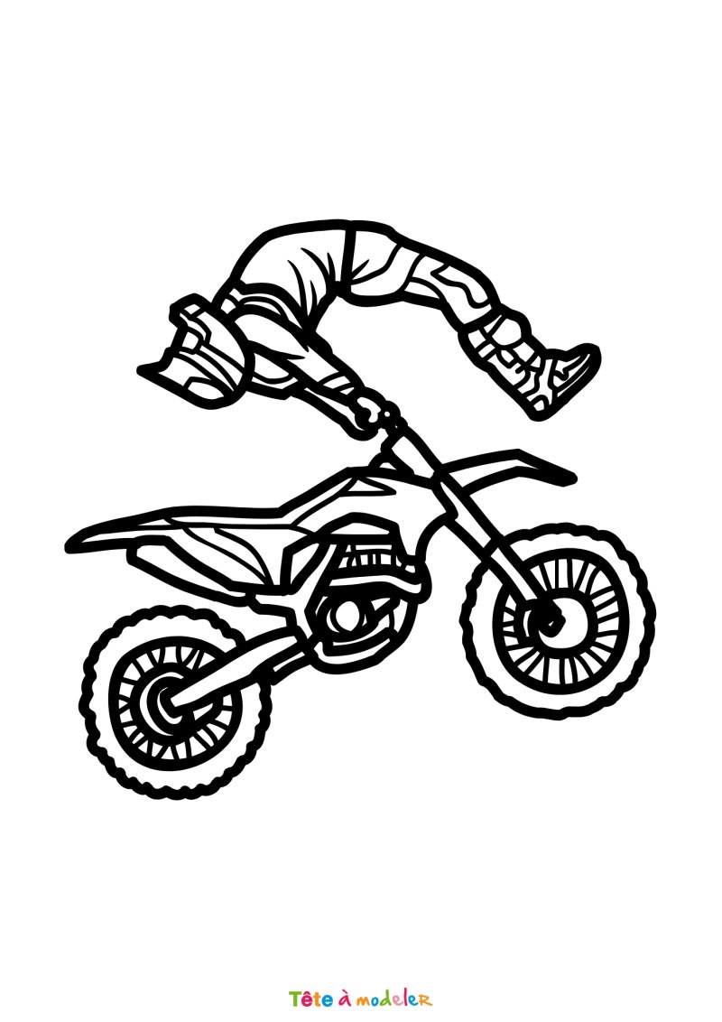 Coloriage d'une motocross artistique
