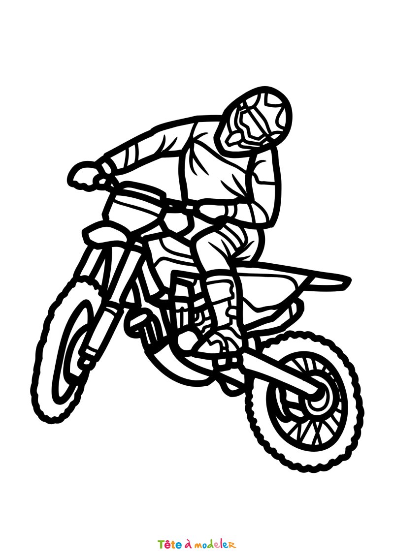 Coloriage d'une motocross réaliste