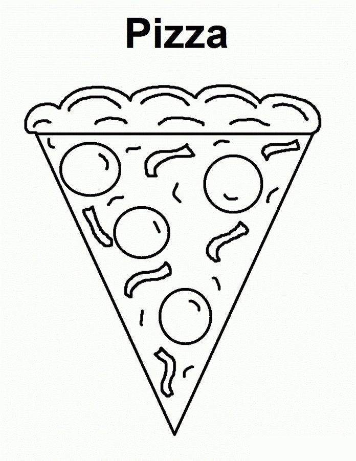 Coloriage d'une part de pizza 