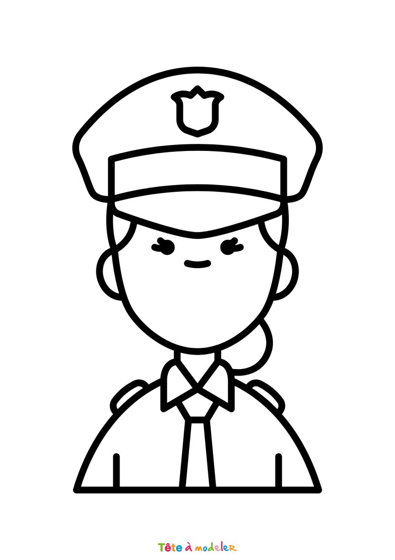 Coloriage d'une policière