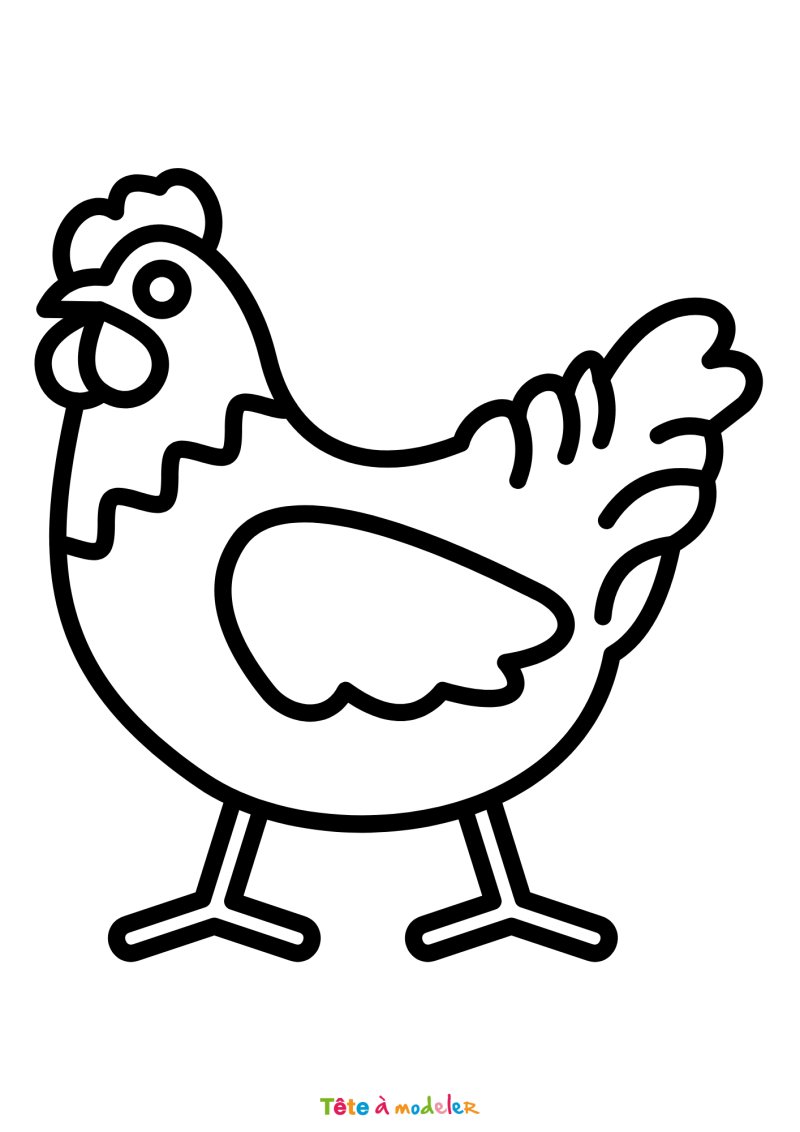 Coloriage d'une poule de Pâques gratuit