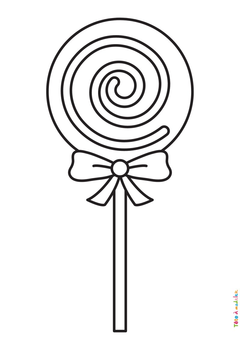 Coloriage d'une sucette de Noël