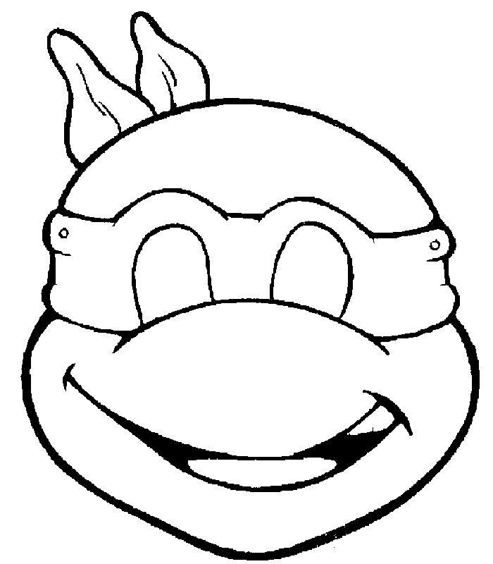 Coloriage d'une tête de tortue ninja