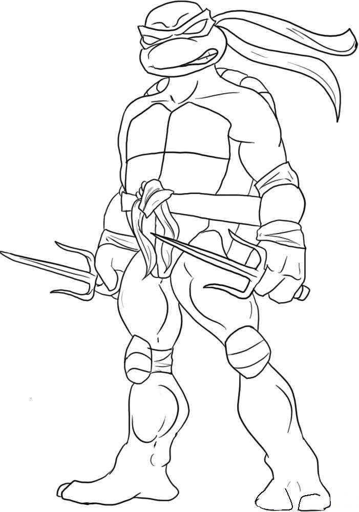 Coloriage d'une tortue ninja en pdf