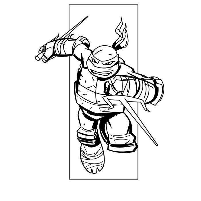 Coloriage d'une tortue ninja