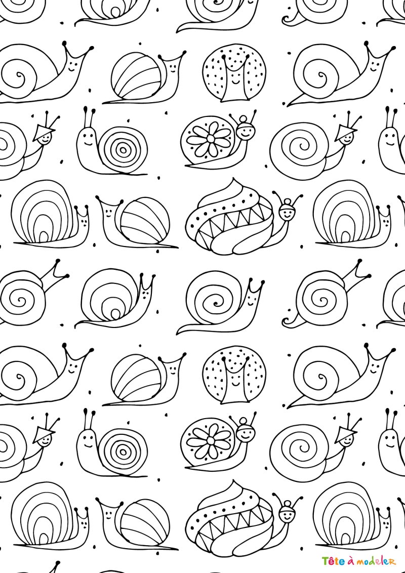 Coloriage escargot en pdf