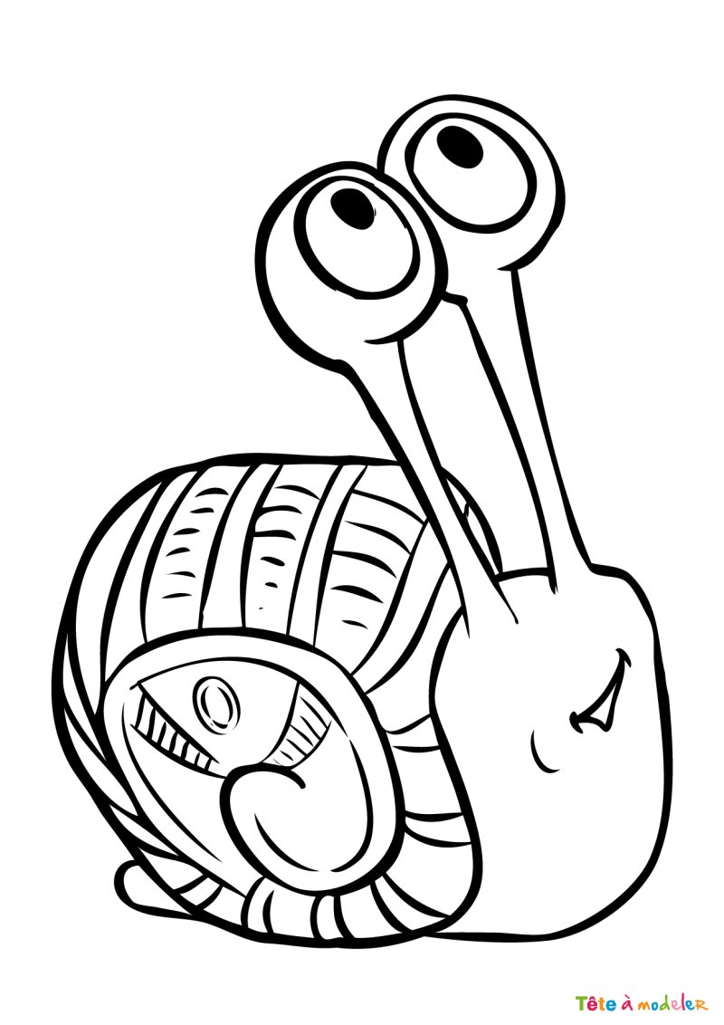 Coloriage escargot humour