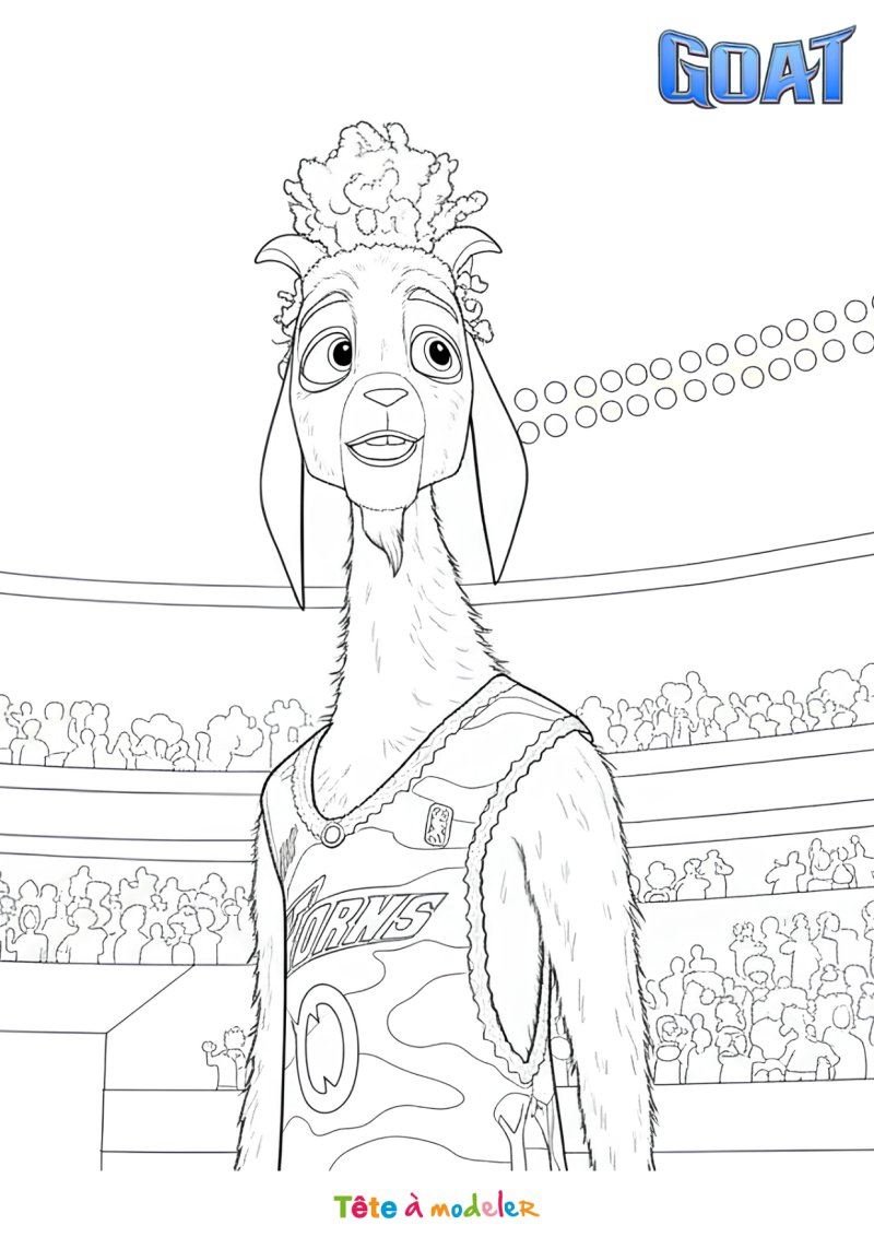 Un coloriage du film GOAT : rêver plus haut