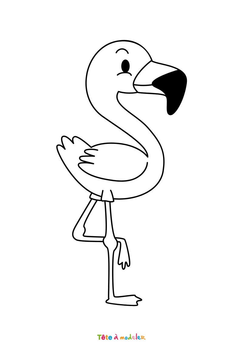 Coloriage flamant rose pour enfant