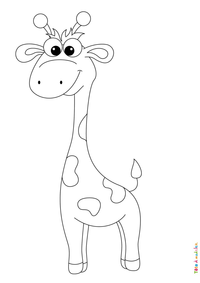 Coloriage girafe #02