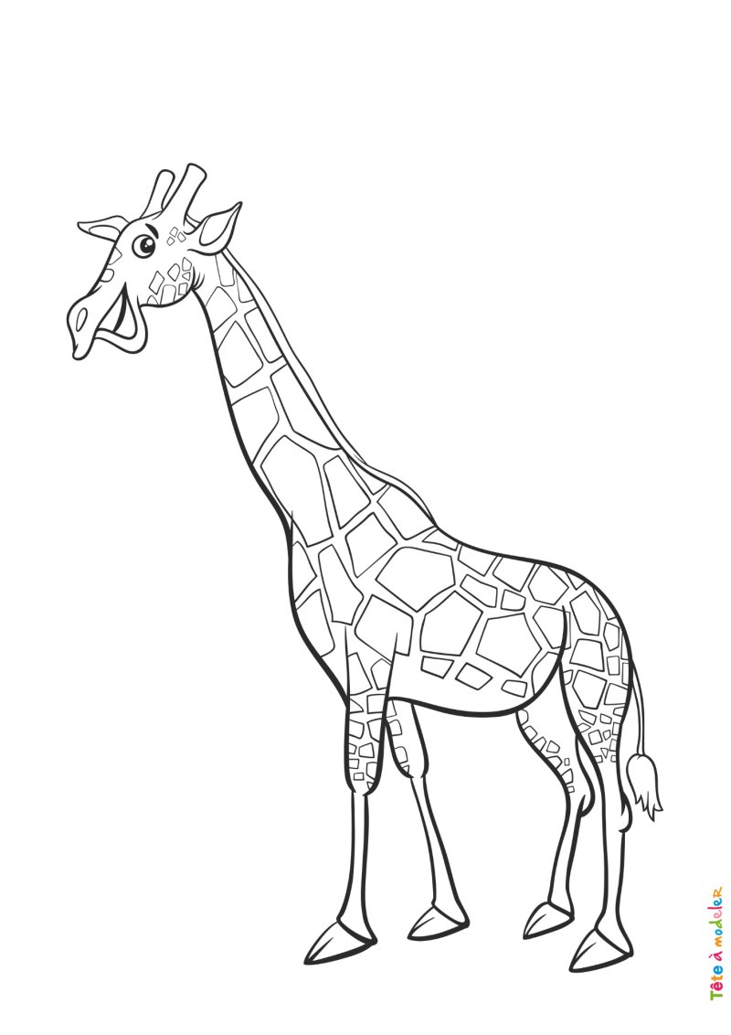 Coloriage girafe #08