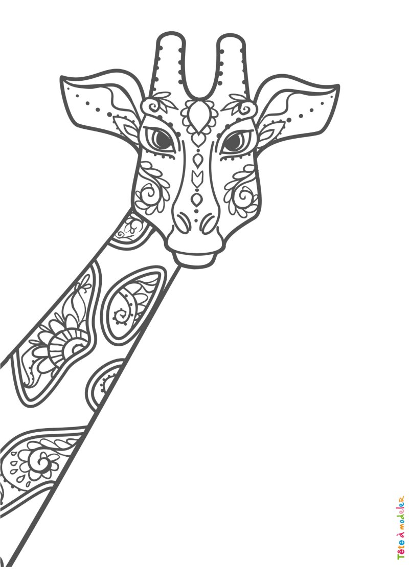 Coloriage girafe #10