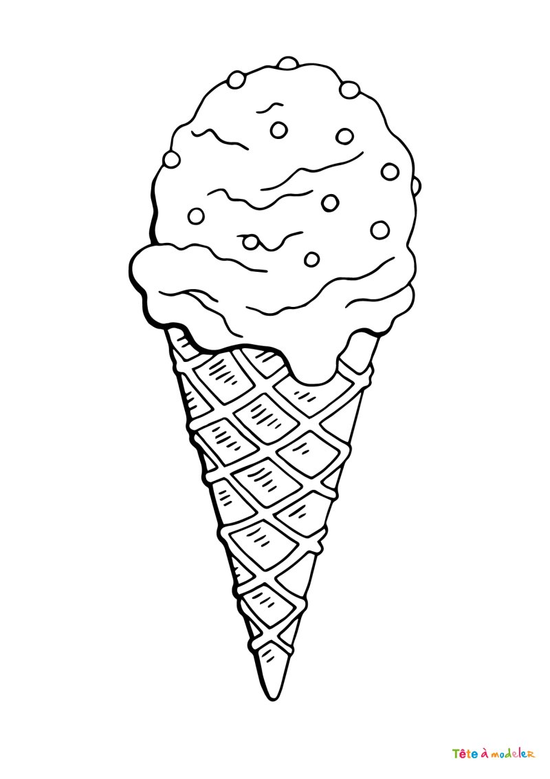 Coloriage d'une glace au chocolat