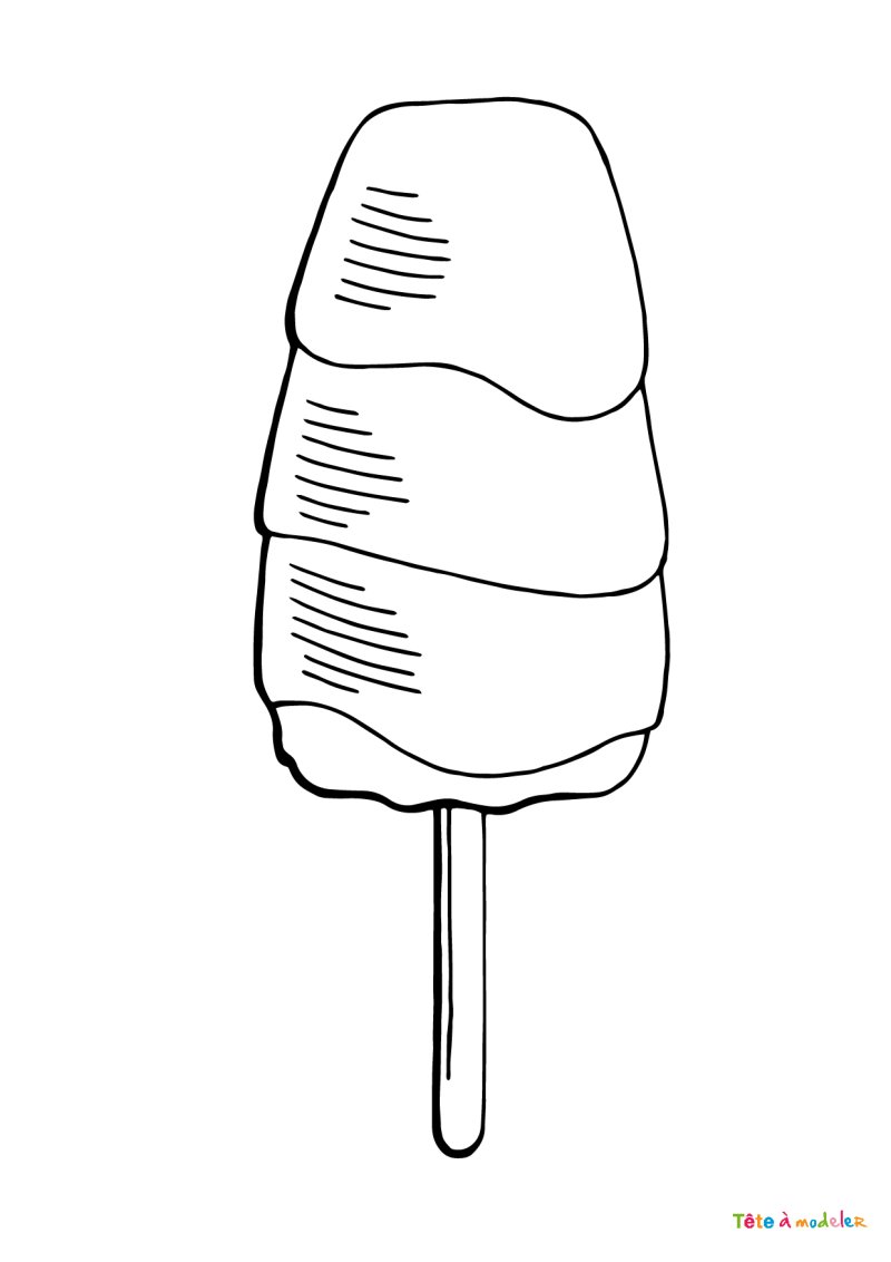 Coloriage d'une glace sur un bâton