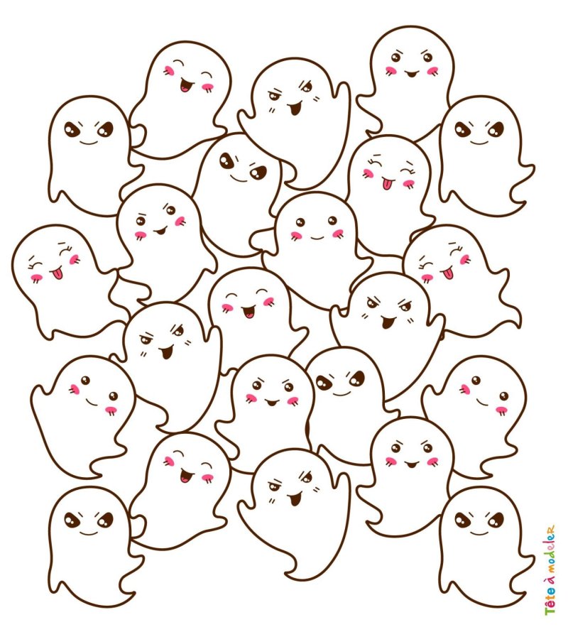 Coloriage halloween kawaii pdf