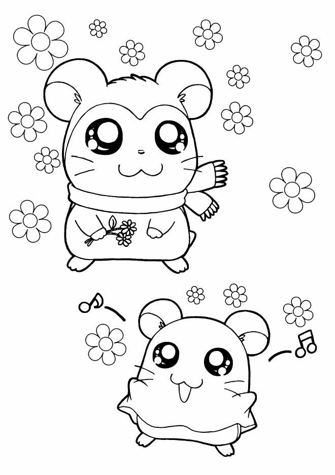 Coloriage hamster en hiver