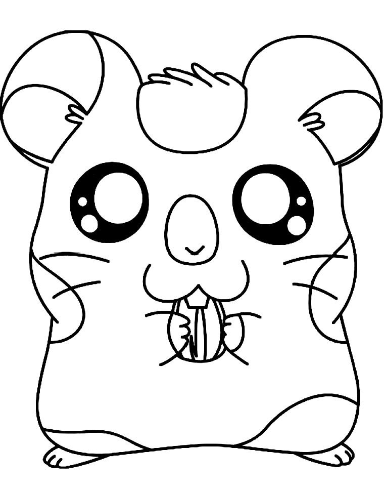 Coloriage hamster qui mange