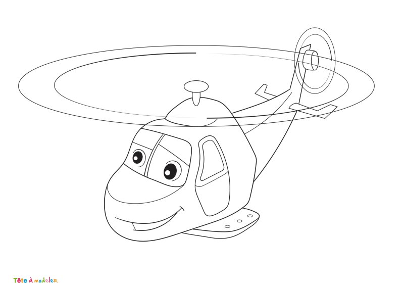 Coloriage hélicoptère #01