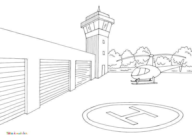 Coloriage hélicoptère #09