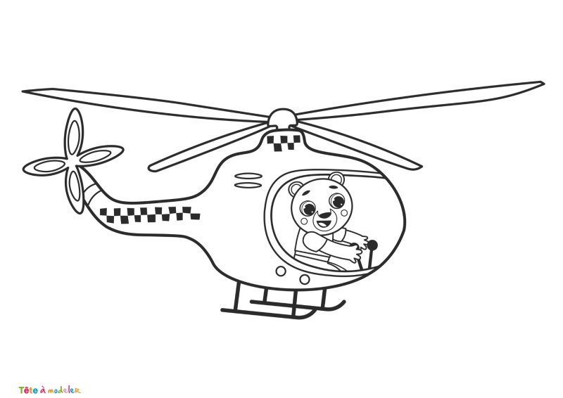 Coloriage hélicoptère #10